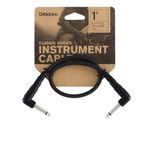 D’Addario Accessories Classic Series Guitar Patch Cables - Guitar Pedal Cable with ¼ Inch Ends - Durable & Reliable - Instrument Cable for Pedalboards - Right Angle - 1 foot