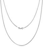 AINUOSHI 18K White Gold/Yellow Gold Sterling Silver 1.8mm Solid 925 Italy Italian Box Chain Necklace, 16" - 24"
