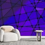 Basement Wall Covering Purple Headboard Sticker Mosaic Decor Art Wall Clings Easy to Remove (W)31.5"X(H)24"