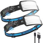 Smiling Shark Rechargeable Headlamp, 230°Wide Angle 6*White Light The Brightest LED Head Lamp with Motion Sensor Waterproof Headlight for Camping Hiking Outdoor, Head-Lamp-LED-Frontale-Rechargeable