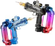 2026 Electric Water Gun for Adults Kids, LED & Music Automatic Squirt Water Gun Summer Outdoor Beach Pool Toys for Boys 8+, Powerful Water Pistol Party Family Backyard Game Gifts, (Ring Blue & Black)