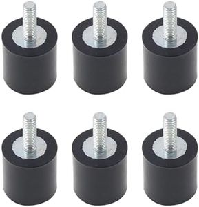 Rubber Motor Mounts,TTZEZE Threaded Anti-Vibration Isolators,Garage Rubber Feet Isolator Mounts,Motor Thread Rubber Mounts, Threaded Rubber Bumpers Stoppers for Water Pumps (VD D25*H25 M6*18 6PCS)