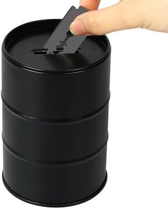 Linkidea Safety Razor Blade Disposal Container Box, Metal Blade Disposal Box, Safe Bank to Store Used Wasted Blades (Black)