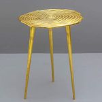 Nestroots AlluminiumTable with Designer Metallic Legs for Added Stability| Ottoman Footstool for Living Room Bar Stool for Bar Restaurant Furniture(Gold)