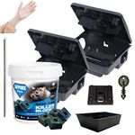 Rat Bait Stations with Rat & Mouse Poison Bait Blocks 300g Kit