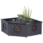 Blagdon Affinity Grand Corner Living Water Feature Patio Pool Pond, with Inpond 5-in-1 3000 Filter Pump & UV Clarifier, LED Sotlight, 3 Fountain Feature Heads, 1 Planting Basket - Large, Black