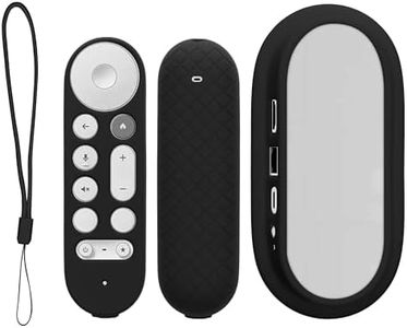 kwmobile Remote Cover Set Compatible with Google TV Streamer 4K - Remote and Device Case 2 Piece Set - Black