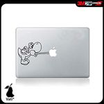 Vati Leaves Removable Creative Cute Little Cartoon Turtle Decal Sticker Skin Art Black for Apple Macbook Pro Air Mac 13" 15" inch/Unibody 13" 15" Inch Laptop