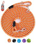 100FT Long Leashes for Dog Training, Reflective Threads Check Cord Recall Training Agility Dog Lead for Large Medium Small Dogs, Dog Tie-Out Cable Great for Playing, Camping, or Backyard