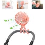 Okdance Pram Fan Clip On Stroller, Mini Portable Pram Fan, Small Handheld Fan with Night Light USB Rechargeable, 3-Speed, 360° Rotate Flexible, for Car, Stroller, Bike, Camping