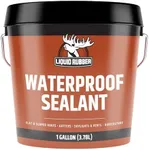 Liquid Rubber Waterproof Sealant - Leak Repair Indoor and Outdoor Coating, Water-Based, Easy to Apply, Black, 3.78 Litres