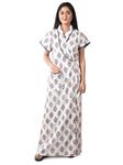 Being Beauty Cotton Housecoat | Nighty | Robes | Maternity Gown for Women White A010-XL