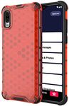 Nakedcellphone Case for Jitterbug Smart3 Phone, [Honeycomb Hybrid Series] Dual-Layer Cover [Anti-Shock] for Jitterbug Smart 3 (2021) for Seniors (aka Lively Smart) - Vibrant Ruby Red