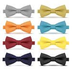 LELE LIFE 8 Pcs Adjustable Pre-tied Bow Tie, Polka Dot Bow Tie for Kids Infants Toddler Child, 8 Colors