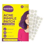 Evereve Acne Pimple Patch for Face, 72 Hydrocolloid Waterproof Patches, Absorbs Excess Oil, Pimple & Acne Overnight, Invisible, For All Skin Types, Dermatologically Tested