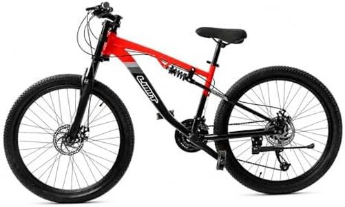 LIMIT Dart V 2.0 Dual Suspension Mountain Bike for Adults, 26-Inch MTB with 24-Speed Microshift Gears, Dual Disc Brakes, Downhill Stunt Cycle, Racing Red