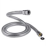 Shower Hose 1.5m - SAMODRA 10mm Large Bore Stainless Steel Shower Hose Replacement Leakproof & Anti-Kink, Chrome