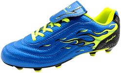 tiebaoGanar Soccer Cleats for Mens Womens Long Studs Firm Ground Training Athletic Football Shoes Outdoor/Indoor Running Spikes Softball Boys Girls, Blue, 3.5 Big Kid