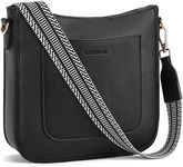 BOSTANTEN Crossbody Bags for Women Vegan Leather Hobo Bags Shoulder Handbag Purse with Adjustable Guitar Strap Black