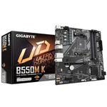 Gigabyte B550M K Motherboard - Supports AMD Ryzen 5000 Series AM4 CPUs, up to 4733MHz DDR4 (OC), 2xPCIe 3.0 M.2, GbE LAN, USB 3.2 Gen1