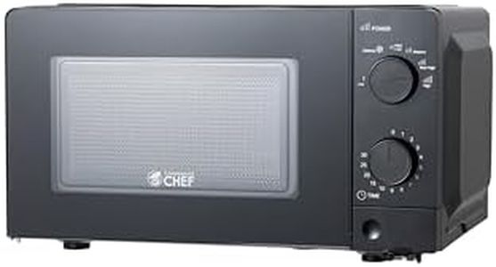 COMMERCIAL CHEF 0.6 Cubic Foot Microwave with 6 Power Levels, Small Microwave with Grip Handle, 700W Countertop Microwave with 30 Minute Timer and Mechanical Dial Controls, Black