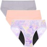 Neione Girls Period Underwear for Teens Menstrual Panties First Period Starter Hipsters 3 Pack Fairy 14-16 Years