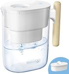 Waterdrop 200-Gallon Long-Life Chubby 10-Cup Water Filter Pitcher with 1 Filter, NSF Certified, 5X Times Lifetime, Reduces PFAS, PFOA/PFOS, Chlorine, BPA Free, White