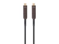 Monoprice USB 3.1 Type-C to Type-C Video Cable - 100 Feet - Black | 4K@60Hz, Fiber Optic, AOC, Transmits Up to 100 Feet, Gold Plated Connectors - SlimRun AV Series