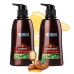 Argan Oil Shampoo and Conditioner Set Natural Moroccan Argan Oil Deep Moisturizing Safe for Color Hair 350ml