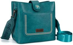 Wrangler Beaded Crossbody Hobo Bag for Women Designer Cute Shoulder Bag with Adjustable Branded Strap - Ocean Teal LW-WG114-110 TQ