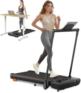 THERUN Laufband Klappbar für Zuhause bis 12km/h, 2 in 1 Walking Pad laufbänder mit Großer Lauffläche und Touchscreen-LED Anzeige, ‎ 2.5PS Leises Schreibtisch-Laufband für Büro (Glutorange)