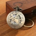 GT Gala Time Zodiac Sign Pocket Watch Bike Key Chain with Key Ring Men & Woman Gift Key Chain (Sagittarius)