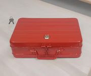 JAYCO Aluminium Cash/Jewellery Storage Box/Trunk - 12" Medium Size (30 cm x 21 cm x 10 cm, Red)