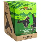 Hunters Biltong Garlic Cracked Pepper Beef Biltong, 28g Pack of 10 High Protein, low fat, Thin Tender Slices of authentic Beef Biltong, beef Jerky, MSG Free, Convenient Snack