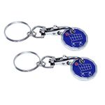 Trolley Token Key Ring New £1 Coin Shape 12 Sided Shopping Cart Keyring Release Shop Locker Keychain - Durable and Convenient Solution for All Shopping Trolleys in the UK (2 x Funky Trolley)