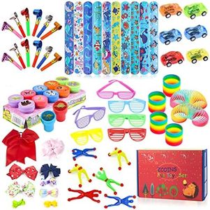 ZCOINS Kids Party Bag Fillers,Slinky,Stampers,Pullback Cars,Shutter Shades,Climber Men,Blowout and More Party Favors for Girls Boys Party Pinata Birthday Return Gift