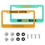 Custom Car License Plate Frame - Personalized Aluminum Alloy Front Car Tag Sign Frame with Screw Caps Cute Car Accessories License Plate Holder Funny Men Women Gift for Car Vehicle Truck Trailer RV