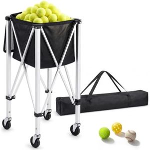 Jeimor Foldable Tennis Ball Hopper Basket, 150 Ball Capacity with Carry Bag