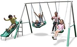 TSC Northridge Metal Swing Set with 32” Saucer Swing and 5' Slide