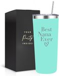 Best Nana Ever Gifts Tumbler - 22oz Pink - Best Nana Cup Tumbler with Straw and Lid, World's Best Nana Ever Tumbler for Mothers Day Gifts for Nana Tumbler, Worlds Greatest Grandma