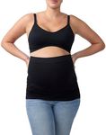 Ingrid & Isabel | Bella Bands Pregnancy Pants Extender | Maternity Pants Extender for Maternity Belly Support (Black/Taupe | Large-X-Large)