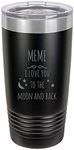 CustomGiftsNow Meme - I love you to the Moon and Back Stainless Steel Engraved Insulated Tumbler 20 Oz Travel Coffee Mug, Black