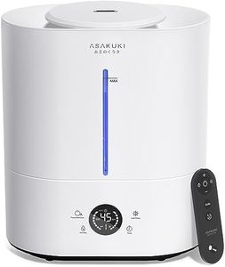 ASAKUKI Humidifiers for Bedroom Large Room, 4L Adjustable Humidity Control Top-Fill Cool Mist Air Humidifier with Remote, 40H Runtime, Aroma Diffuser, Night Light, Auto Shut-Off for Baby Nursery Plant