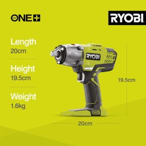 RYOBI 18V ONE+ Cordless Impact Wrench – 3-Speed, Bare Tool