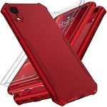 ORETech 360°Protective for iPhone XR Case and [2 x 9H Glass Screen Protectors] [Full Body Shockproof] Hard PC Front with Silicone TPU Bumper Non-Slip Hybrid Cover for iPhone XR Phone case 2018 - Red