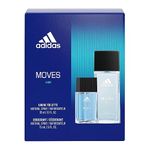 adidas - Moves for Him Gift Set for Men : stimulates the senses with a bright and energetic fougere scent, Eau de Toilette 30ml + Body Fragrance 75ml