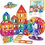 Magnetic Tiles Toddler Toys - Toy for 3 4 5 Year Old Boys Girls Magnetic Blocks with Numberblocks for Kids Educational Toy Birthday Gifts for Kid 4-6 Christmas Magnet Tiles Building Blocks (95PCS)