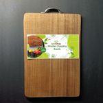 EcoChop Single Block Wooden Chopping Board, Cutting Board, Serving Board, Charcuterie, and Cheese Board for Kitchen | Natural Acacia Wood | 35x22x1.5 cm | Handcrafted in India