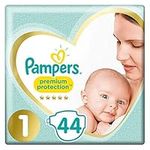 Pampers Premium Protection layers New Baby Size 1 (2-5 kg) Nappie, Pack of 2 x 44 (88 pieces)