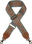 Duwi Wide Purse Strap Multicolor Striped Guitar Style Strap Adjustable Canvas Crossbody Bag Strap, Brown,bohemian Style